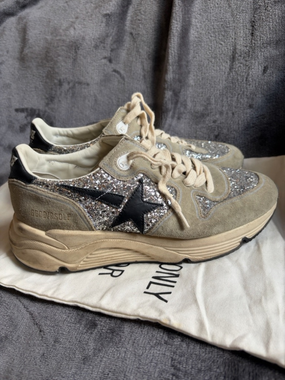 Golden Goose running soles with silver sparkles and dove grey - Picture 6 of 12
